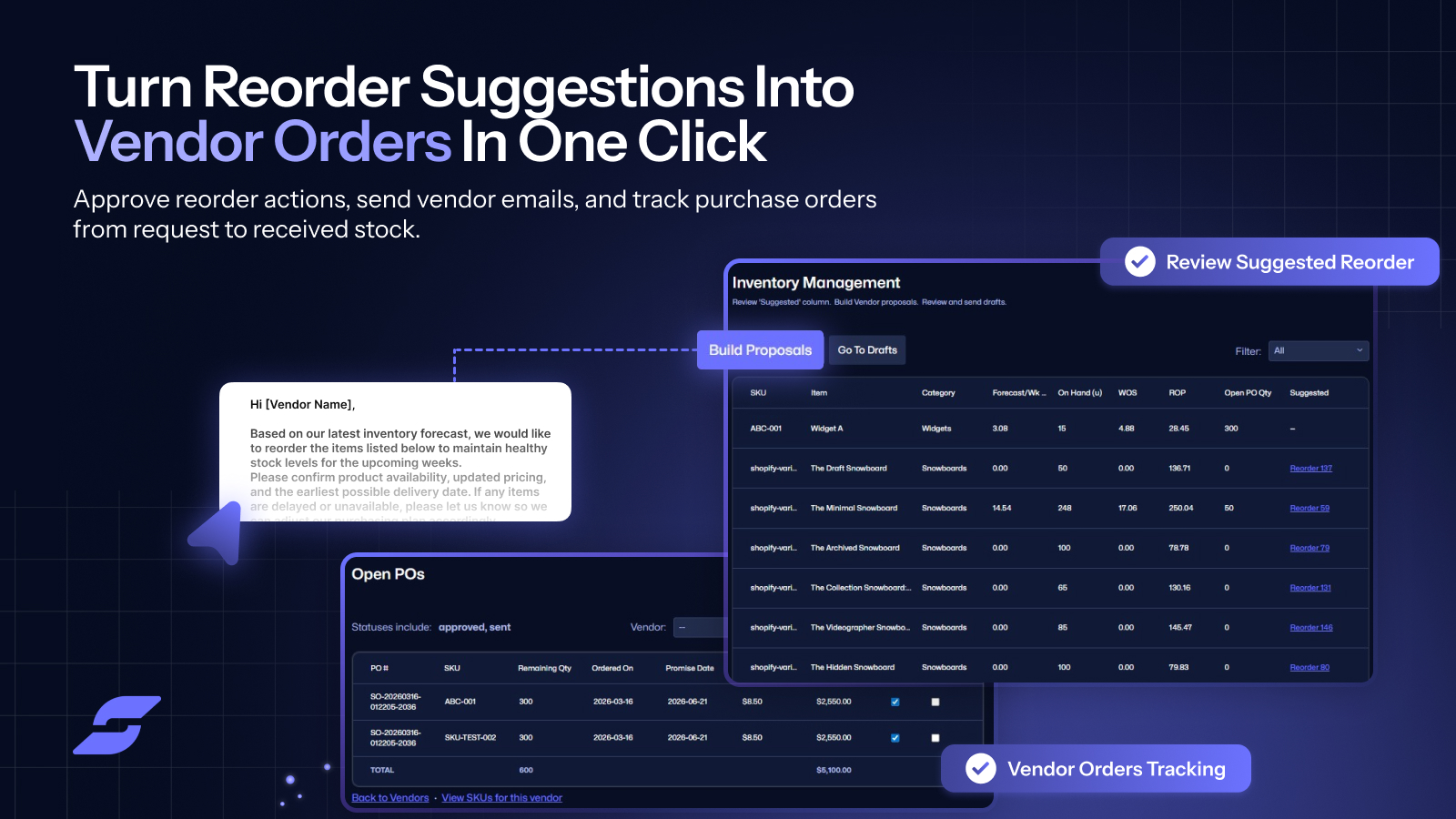 Reorder to Purchase Orders